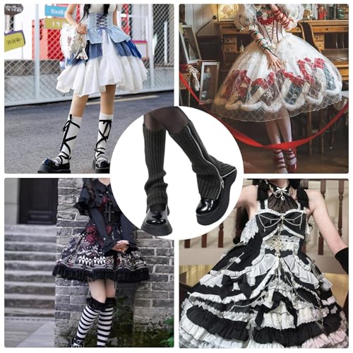 Meias com babados | Meias longas femininas,Pilhas de zíper de capas de bota meias altas fishnet plis