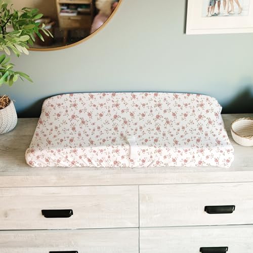 Image of Sorrel + Fern Baby Changing Pad Cover 2-Pack for Girls (Juliette) - Premium Fitted Sheets Baby Diaper Changing Table Cover - Buttery Soft Cotton Blend