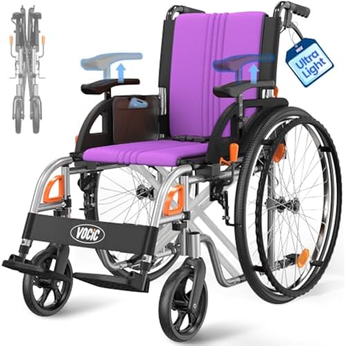 VOCIC Ultra Lightweight Foldable Wheelchairs for Adults 23lb Frame