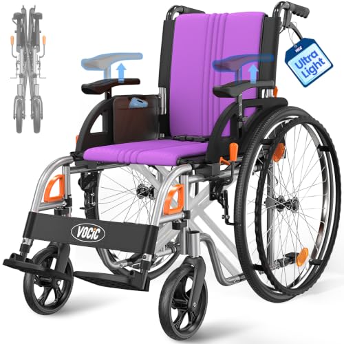 VOCIC Ultra Lightweight Foldable Wheelchairs for Adults 23lb Frame