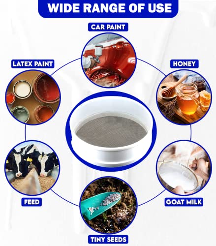 Paint Strainer, Hosrnovo White Large 250 Micron Resin Fine Mesh Screens, Fits 5 Gallon Bucket, Reusable Paint Filters For Oil, Water Based Paint, Latex, Ink #TOP4