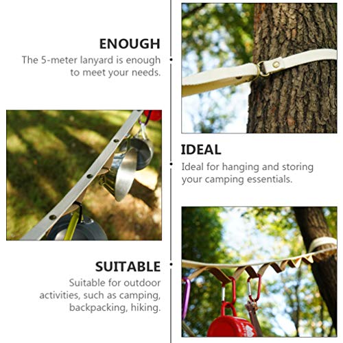 Cordão de acampamento BESPORTBLE com bolsa, suporte de equipamentos de acampamento, corda de pendura