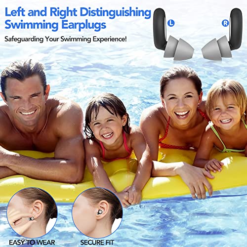 Swimming Ear Plugs - 3 Pairs Of Reusable Soft Silicone Swim Earplugs For Adults,Waterproof Ear Plugs Perfect For Surfing,Pool,Showering And Other Water Sports - Keep Water Out And Ear Protection #TOP3