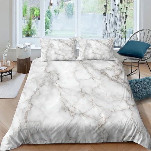 Housse de couette marbre 140x200 résistante avec fermeture éclair - 4