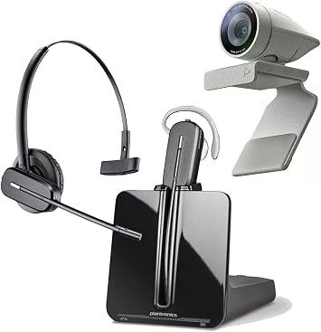 Home/Office Bundle with Poly Studio P5 and CS540 with Lifter Cloth. 1080p Webcam and Bluetooth Headset. Works w/Teams Certified, ZoomCertified