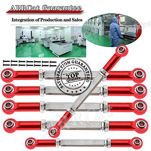 Arrcat Turnbuckles Camber Links Upgrades Parts For Ecx 1/10 2Wd Ruckus Axe Brutus Circuit Amp Mt Amp Db Amp Crush K&N Torment,6Pcs Aluminum Adjustable Turnbuckles,Replace Ecx1046,Red #TOP6