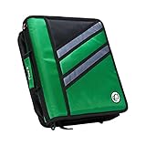 Case-it Z-Binder 2-in-1 1.5-Inch D-Ring Zipper Binder, Kelly Green, Z-176-KGRE