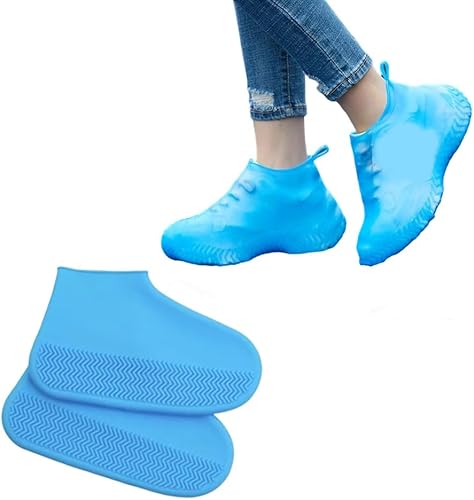 Miniatura 8 de 1 par de fundas reutilizables para zapatos, impermeables, antideslizantes, de silicona, resistentes al desgaste, botas de lluvia para botas al aire