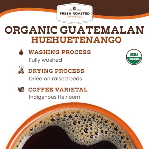 Fresh Roasted Coffee, Organic Guatemala | Single Origin, USDA Organic, Mold & Myco 3rd Party Tested, Kosher | Medium Roast 2 lb (32 oz) Whole Bean