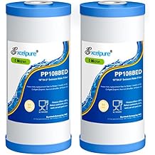 EXCELPURE Whole house 10" x 4.5" 5 Micron Sediment Water Filter Compatible with Culligan GE FXHTC, RFC-BBSA, W50PEHD, GXWH40L, GXWH35F, GNWH38S, Dupont WFHD13001, Pentek R50-BB2 PACK