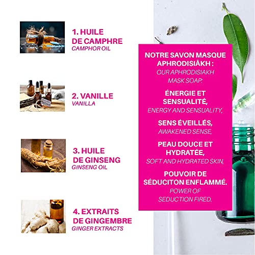 La Maison des Sultans - Aphrodisiakh Mask Soap - Stimuleert de huid en je zintuigen - Ideaal voor gezicht en lichaam… - Image 5