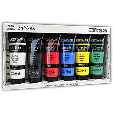 Set de Pintura acrílica de 6 Colores para Manualidades Criscolor Cover