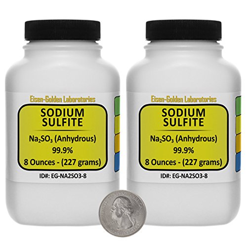 Eisen-Golden Laboratories Sodium Sulfite [Na2SO3] 99.9% ACS Grade Powder 1 Lb in Two Space-Saver Bottles USA