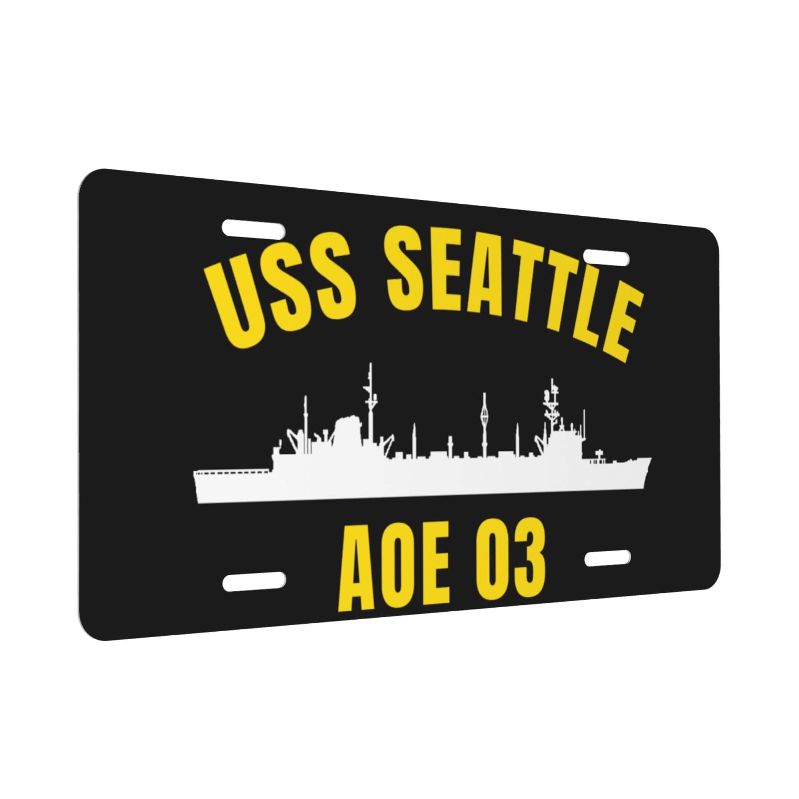 USS Seattle AOE 3 6X12 Inch License Plate-Vintage Aluminum Metal License Plate