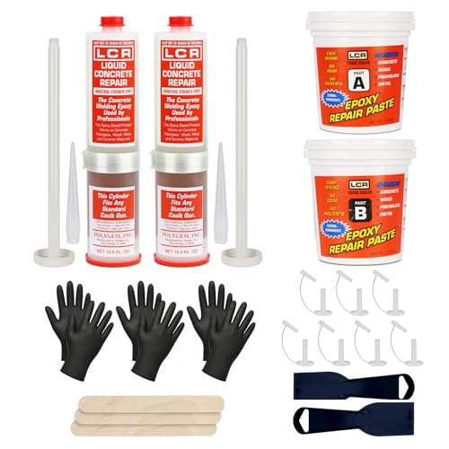 Polygem LCR Epoxy Concrete Crack Repair Kit - Stops Leaks - High-Performance Structural Bonding...