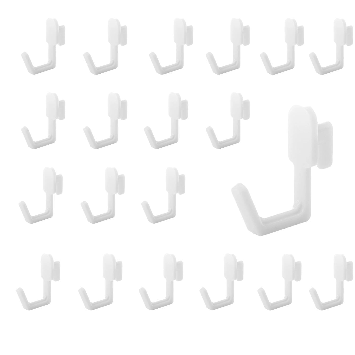 Fibound 1 20 Pcs Pegboard Hooks, White Peg Board Hooks, Pegboard Wall Organizer Hooks, Storage Craft Hooks, J Shape Locking Peg Board Hook, J Pegboard White Hooks, For Garage Tool Storage Organizer