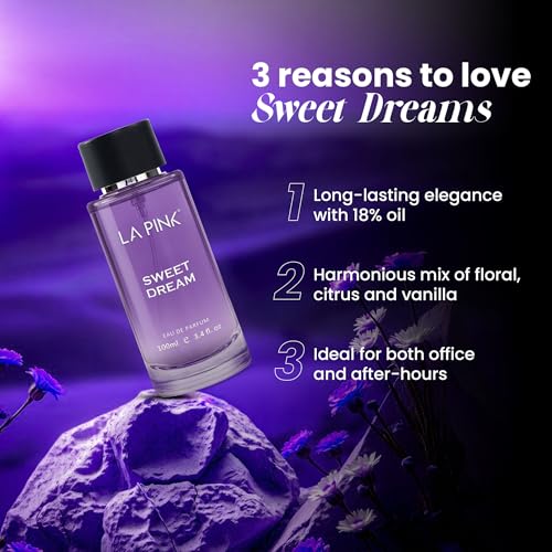 Image of La Pink Sweet Dream EDP Perfume for Woman & Man | Vanilla, White Floral & Citrus Notes | Long Lasting Unisex Luxury Fragrance for Men & Women | 100ml