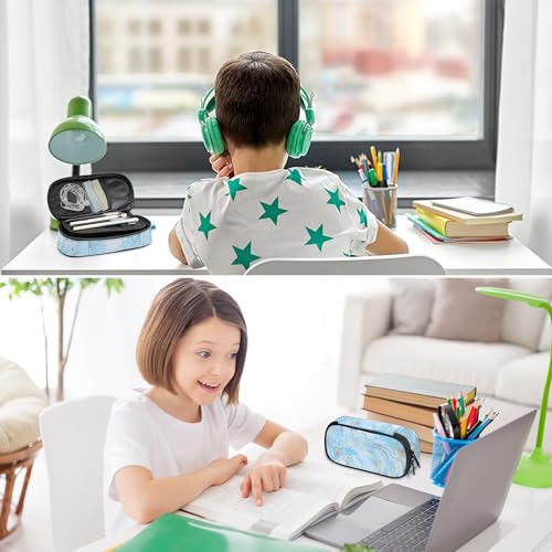 Image of Marble Pencil Case for Boys Girls, Large Capacity Pencil Pouch for Kids Teen, Back to School Pencils Box Pen Bag with Zipper, Pen Case Stationery Organizer for Middle Elementary High School