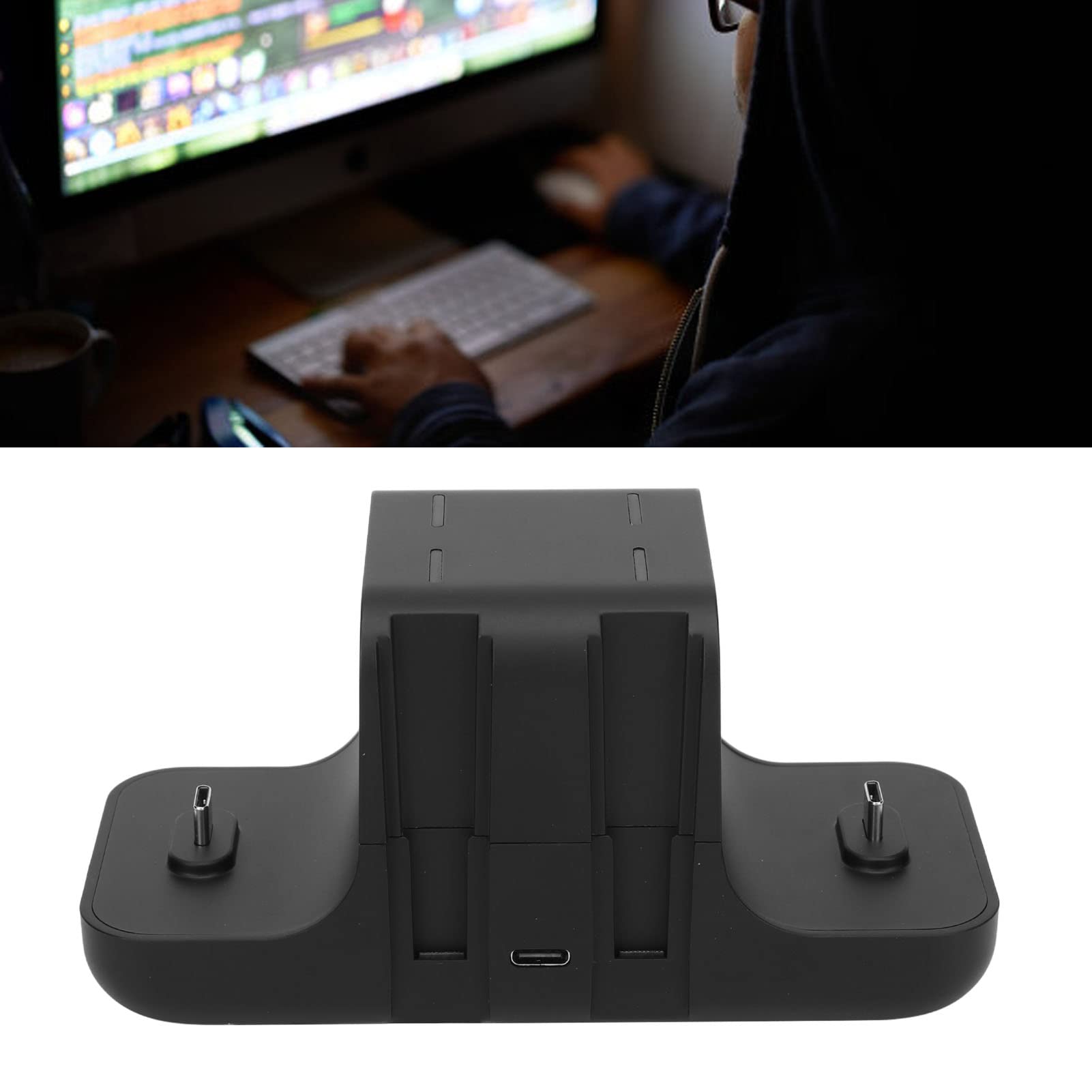 Stazione di Ricarica Multipla per Switch, 6 in 1 Caricatore per Console e Joypad Antiscivolo, Docking Station per Accessori Switch Pro