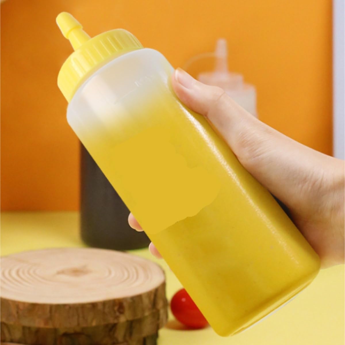 Squeeze Bottle, Spremere Bottiglia Di Salsa Bottiglia Di Salsa Di Insalata Ketchup Di Plastica Addensata Bottiglia Di Condimento Bottiglia Di Salsa Salsa Di Ostriche Pentola Di Olio Cucina Casa 5 PZ M