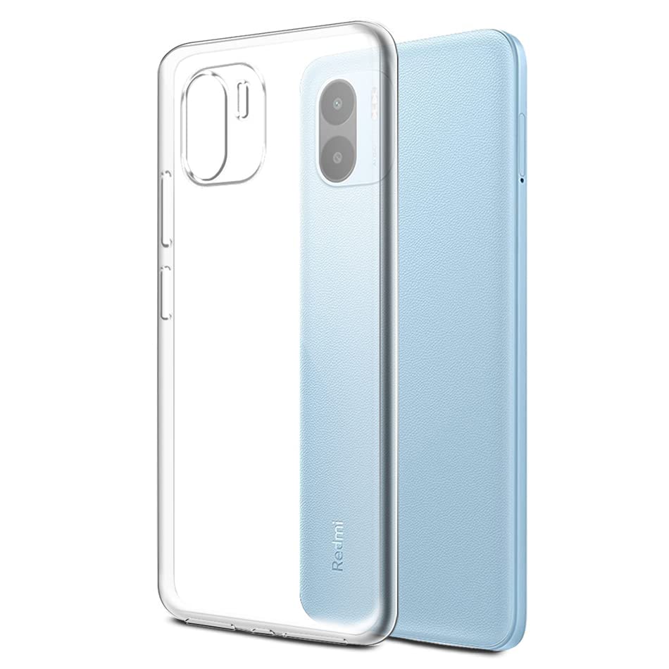 Image of REALCASE Silicone Back Cover Case, Scratch Resistant Protective Crystal Clear Transparent Shock Proof Back Cover Case for Redmi A1 / A2