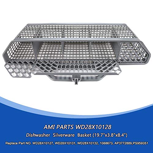 WD28X10128 Dishwasher Silverware Basket Gray By AMI PARTS Replacement (19.7"x3.8"x8.4") for GE Dishwasher, Replace WD28X10127, WD28X10131, WD28X10132