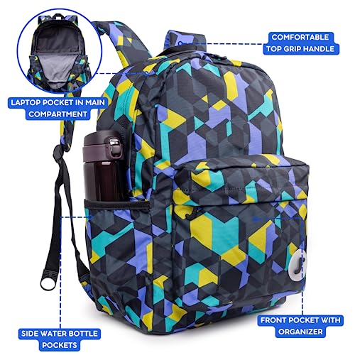 Image of J World Oz Middle School Backpack for Kids. Cute Laptop Bookbag for Girls Boys, Cubes