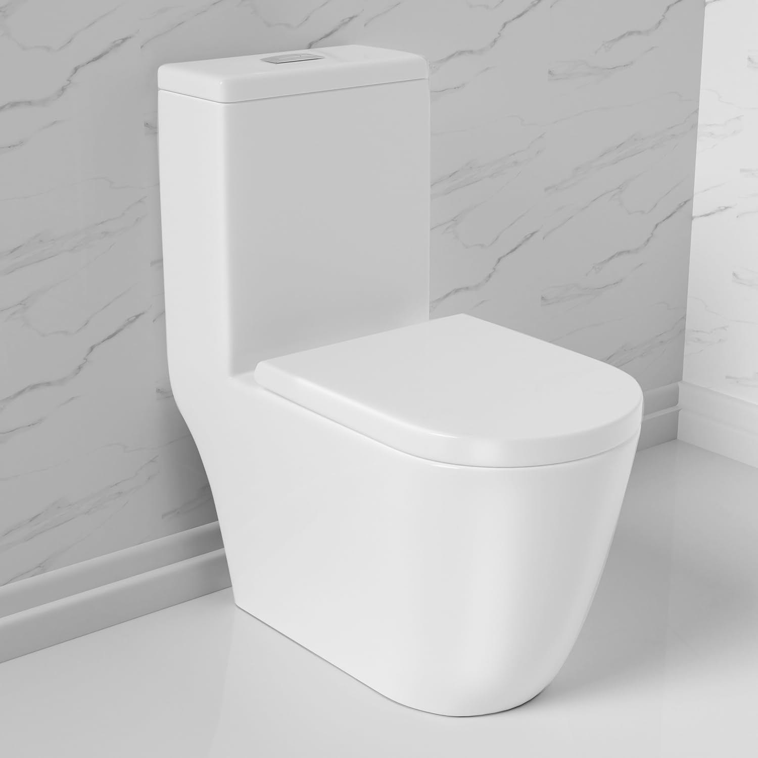 WinZo WZ5211 Rear One Piece Toilet Efficiency Dual Flush With UF
