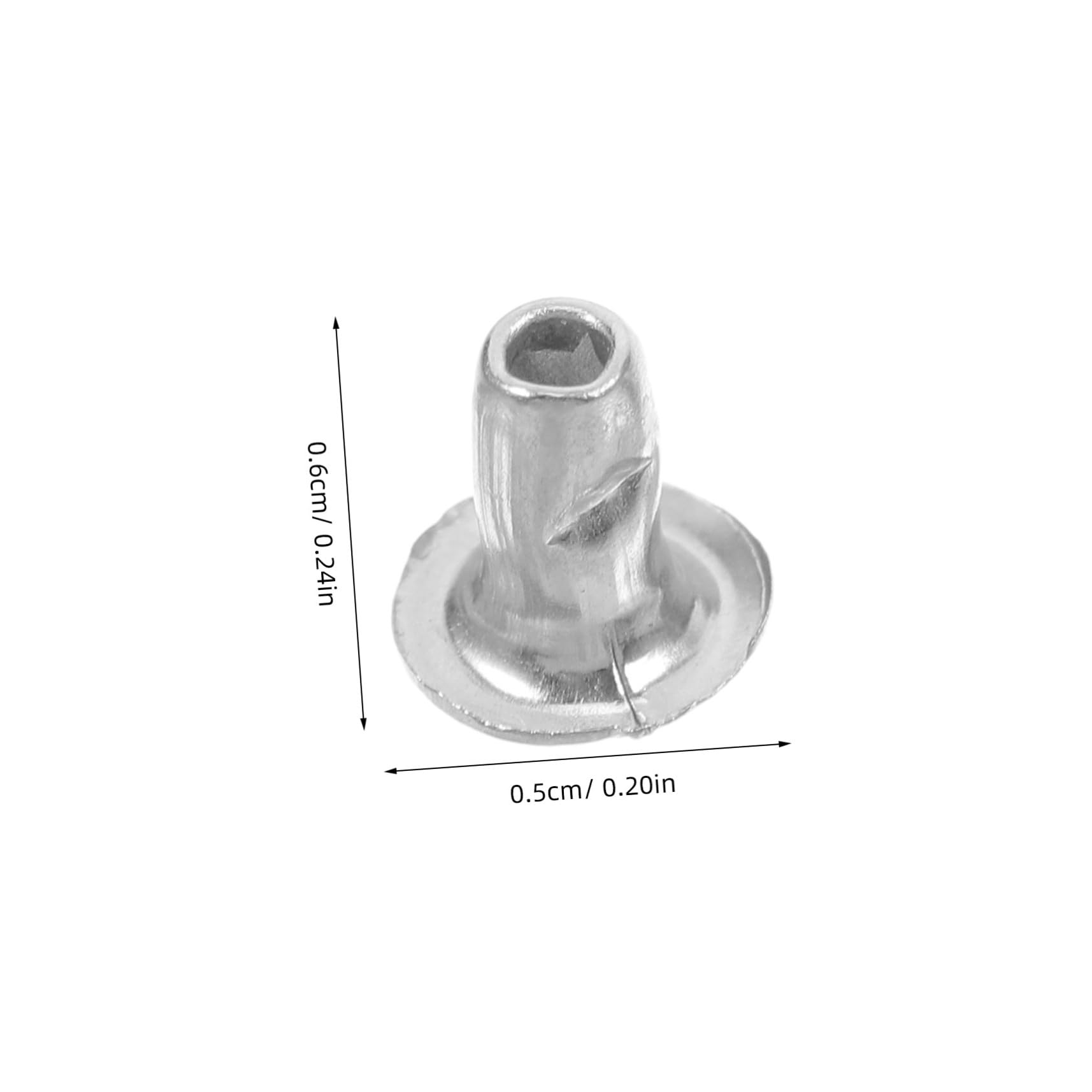 HOMSFOU 100 Remaches Metálicos Redondos de 6mm en Forma de Hongo para Diy, Estilo Punk, Metal Duro Duradero, Fácil de Usar para Cinturones y Sombreros