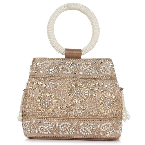 Image of Nevis Stylish Embroidery Unique Design Traditional Wedding Party Handheld Potli Bag For Women