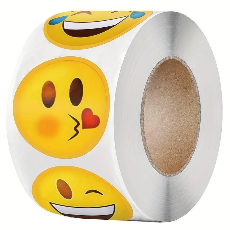 Rollo Pegatinas Emojis caras para niños, emoji stickers, 1 Unidad - imagen 5