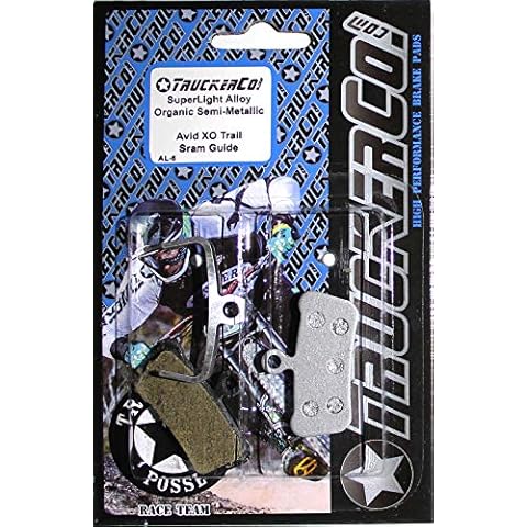 Truckerco Superlight Alloy Organic disc Brake Pads Elixir Trail, X0 Trail, Elixir 7 Trail, Elixir 9 Trail, Guide, Guide T, Guide Ultimate, Guide R, Guide RS, Guide RSC, XOTR-M, XOTR-O, XOTR-O-AL Cover