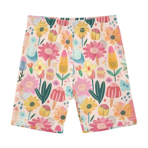 Girls Shorts Colorful Ice Cream Flower Under Dress Girl Bike Cartwheel Shorts Dance Short