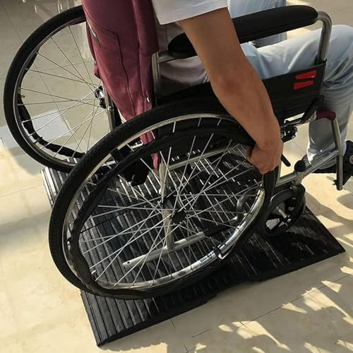 Rampa para silla de ruedas para umbrales portátil de goma para interiores y exteriores para carretilla miniatura 6