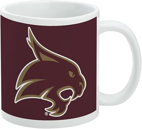 GRAPHICS & MORE Taza de café de cerámica con logotipo de la Universidad Estatal de Texas, tazas de regalo novedosas para café, té y bebidas