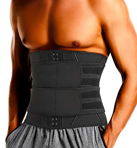 Men Sauna Waist Trainer Corset for Gym Sports Stomach Trimmer Workout Weights Loss Compression Fitness Girdle L