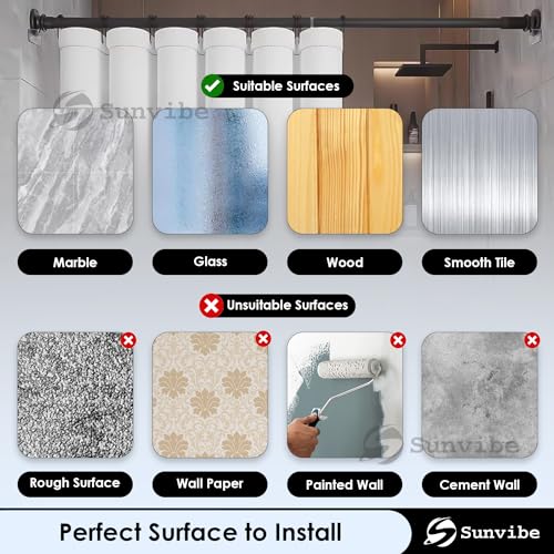 Image of SUNVIBE Plastic Adhesive Shower Curtain Rod Holder | No Drilling | Invisible Wall Mount Holder (Rod Not Included) (4 pc, Transparent)