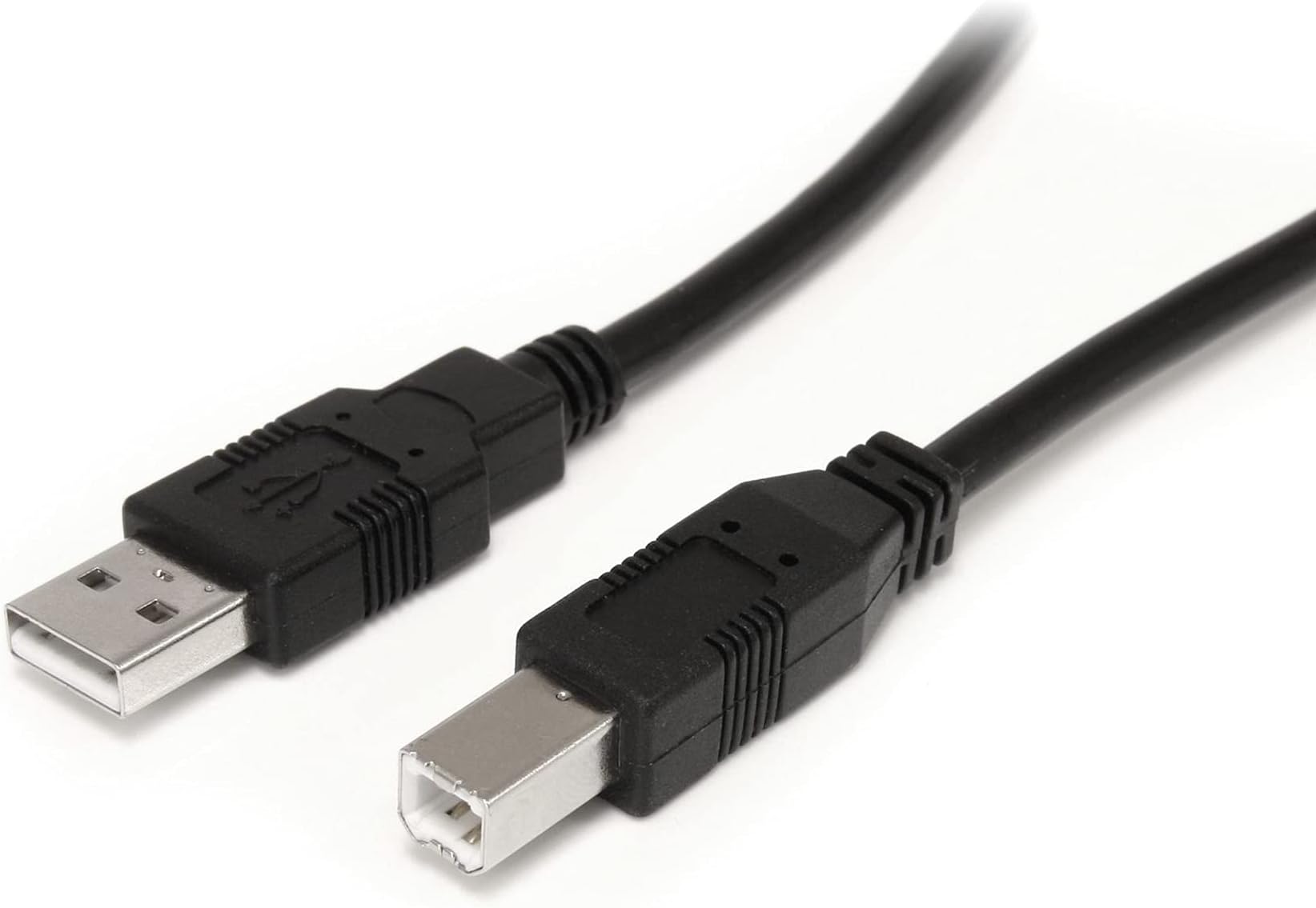 StarTech.com 9 m / 30 ft Active USB A to B Cable - M/M - Black USB 2.0 A to B Cord - Printer Cable - Extension USB Cable (USB2HAB30AC)
