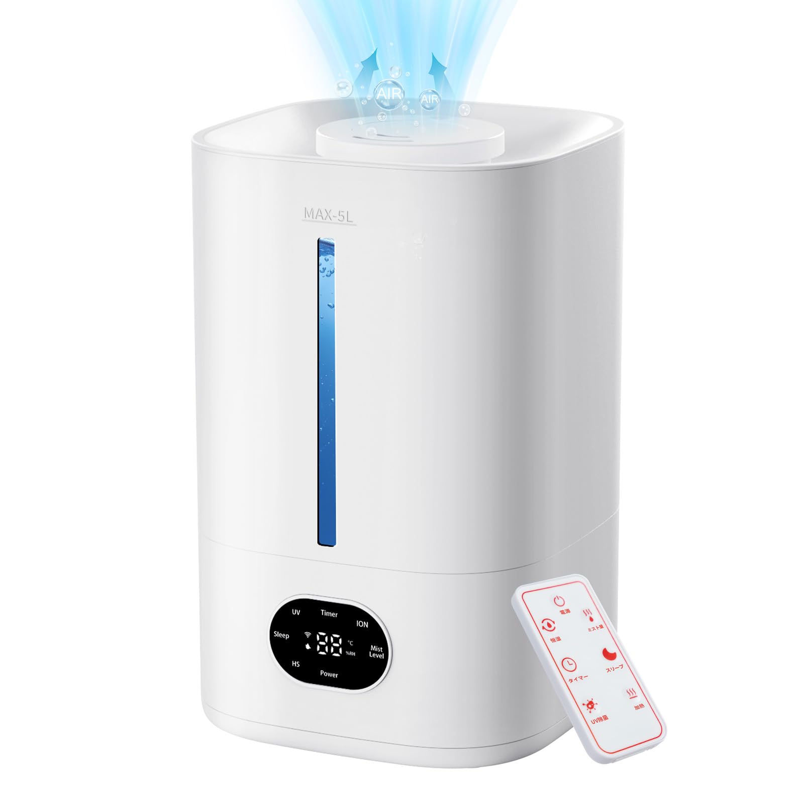 3段階で加湿量を調節可能な大容量5Lの加湿器 マイナスイオン付き Amazon.co.jp: 加湿器 大容量 5L 超音波式 知能恒湿 ハイブリッド式