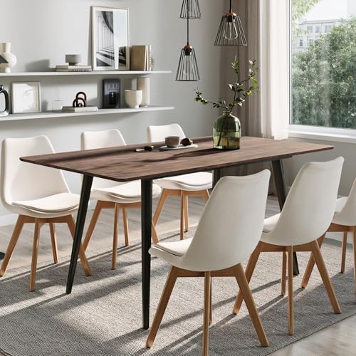 Esstisch ausziehbar, moderner Küchentisch, mit Klappverlängerung für schnelles...