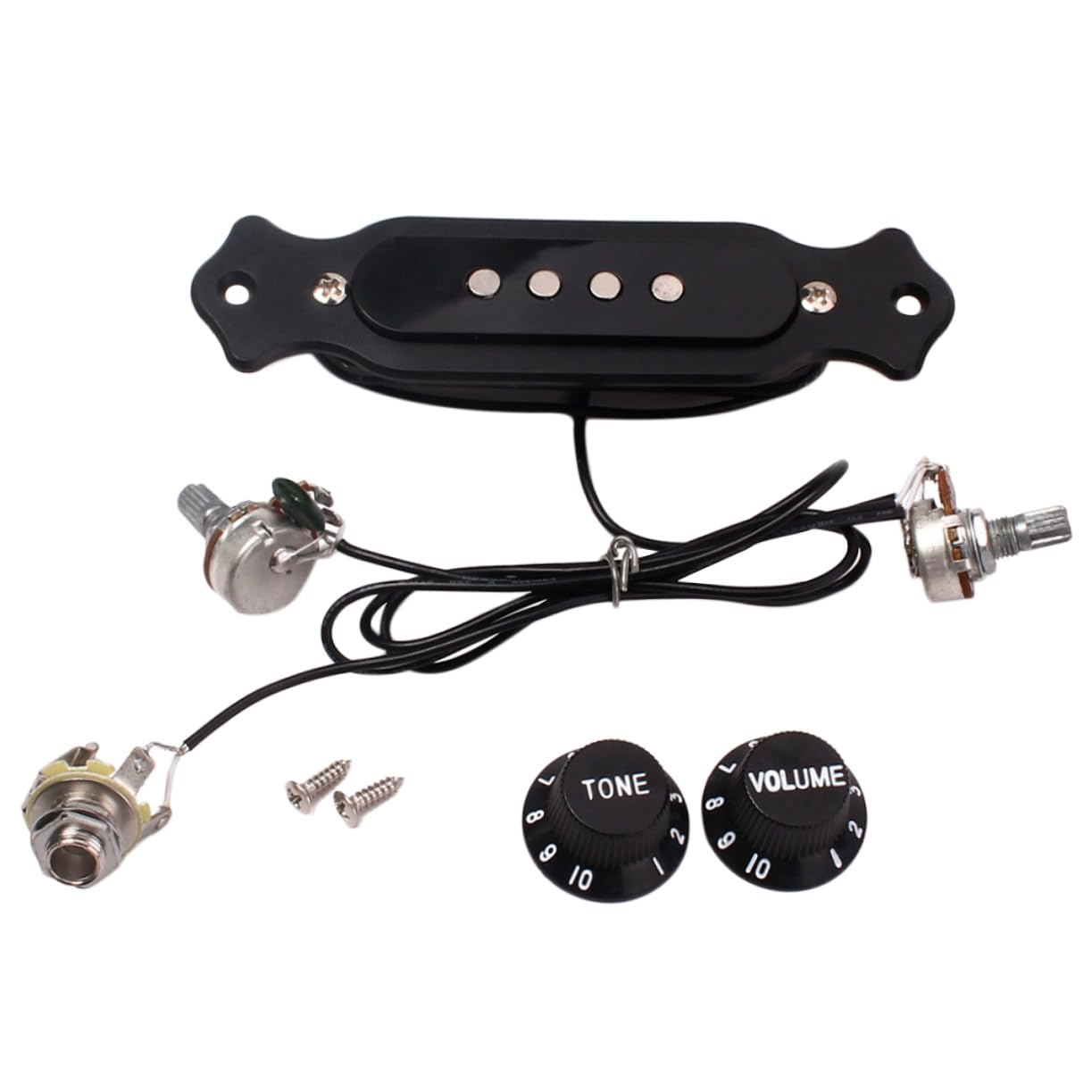 BESTonZON 3 Pz pickup per chitarra Pickup chitarra corde Pickup chitarra leggero e resistente pickup humbucker pickup a quattro corde nella buca scatola pickup alla buca in metallo