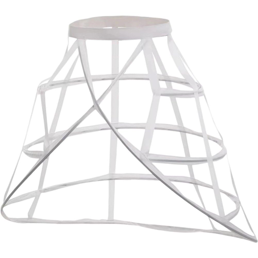 Fituenly Women's White Crinoline Skirt Pannier 4 Hoops Pannier Petticoat Victorian Bustle Cages Hoop Skirt Cage Skirt Underskirt For