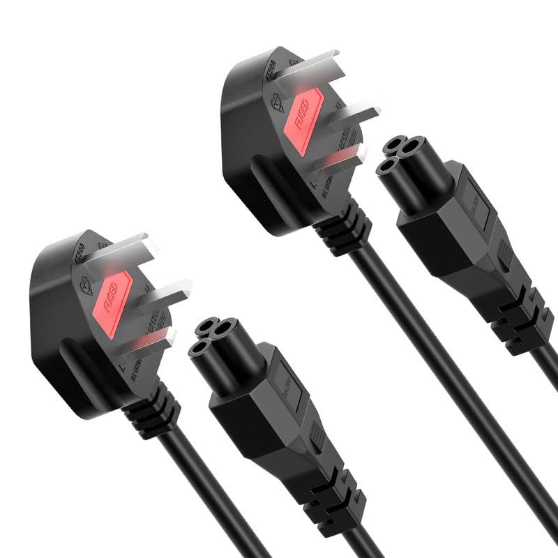 CYD 4FT(1.2m) AC Power Cord, 3 Prong Laptop Power Cord Compatible with HP, Samsung, Acer, Asus, Lenovo, Dell, Toshiba, Sony, Compaq Computer Power Cable (NEMA 5-15P to IEC320C5), 2Pack