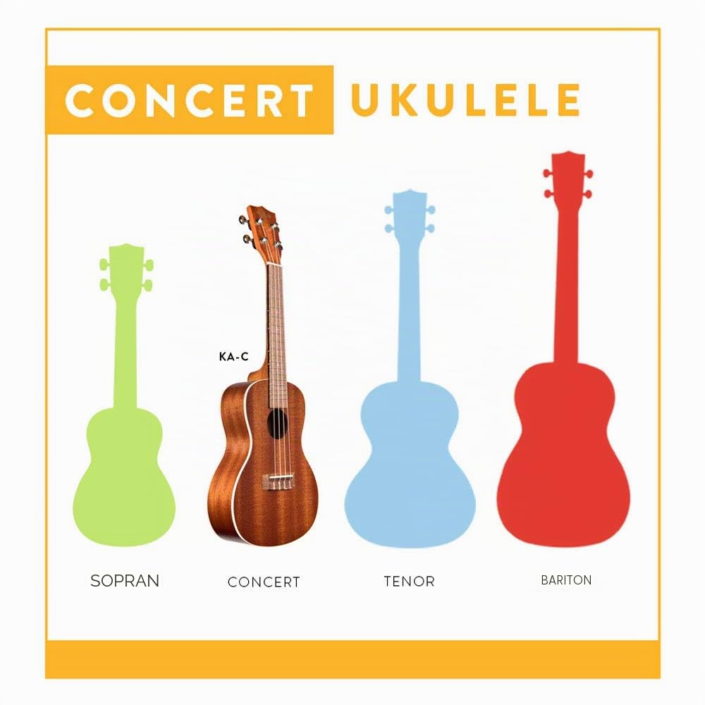 Kala Konzert-Ukulele aus satiniertem Mahagoni mit weißer Einfassung (KA-C)