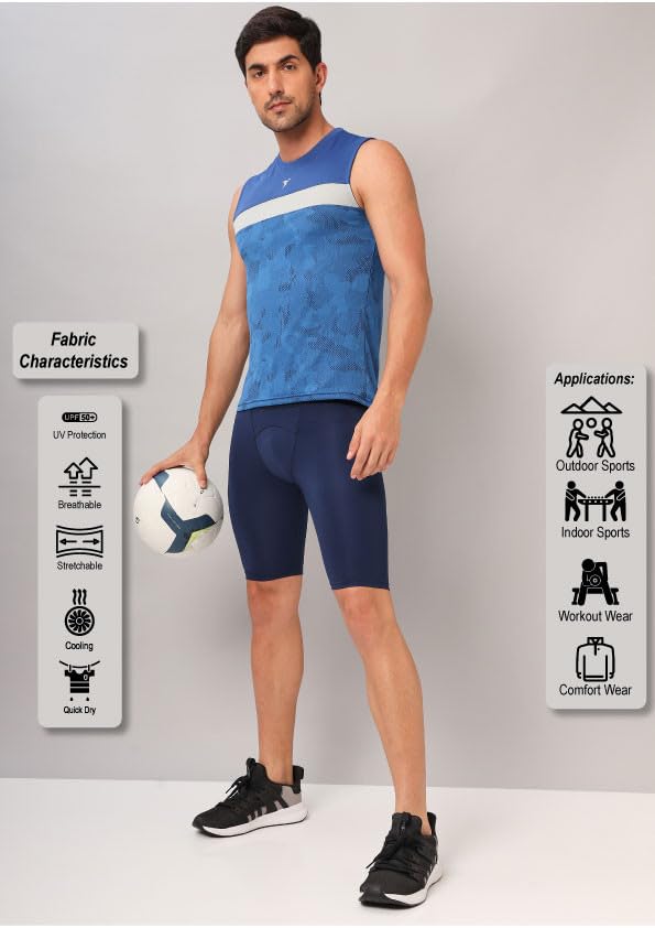 Image of TECHNOSPORT Mens Compression Tights for Gym, Running, Cycling, Swimming, Workout & Athletic Activities