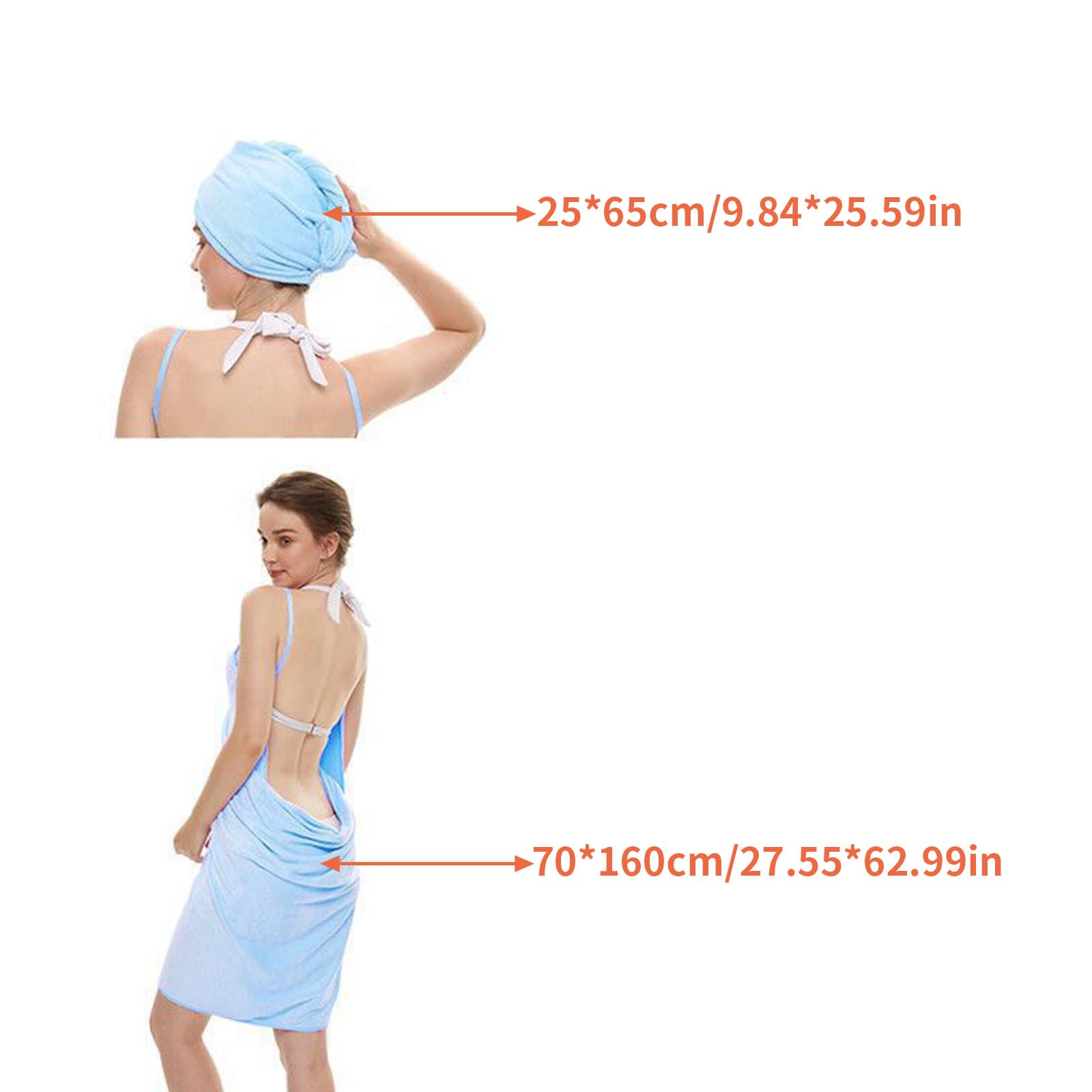 L'asciugamano e i cappucci della canotta del bagno di Microfiber di alta assorbenza hanno messo per l'asciugatura rapida dei capelli e