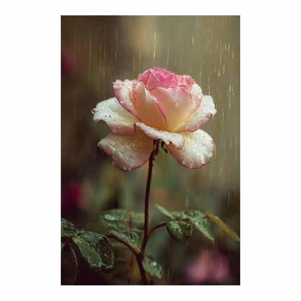 Xeniou Multicolor Flower Canvas Wall Art Rain Kissed Ros Canvas Wall Art, For Bedroom Office Home Decorations(Multicolor)-80X120cm Unframed