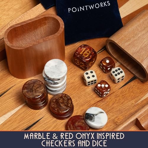 Set de Backgammon de madera de 17 pulgadas miniatura 5