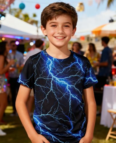 Image of uideazone Boys 3D Graphic T-Shirts Short Sleeve Crew Neck Tees 4-16Y