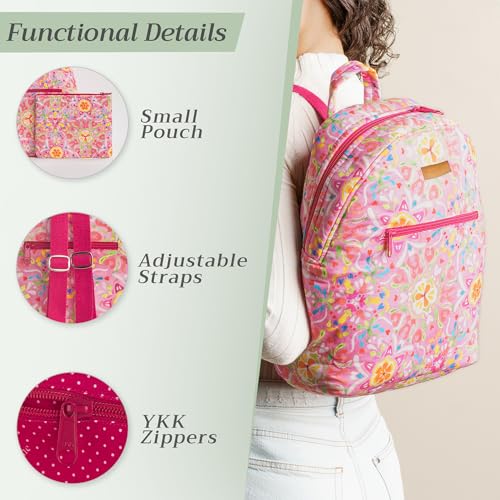 Maison d' Hermine Backpack Cotton Shoulder Backpack with Small Pouch Lightweight Bag for Travel Work Beach Perfect for Women & Men (Summer Vibes)4